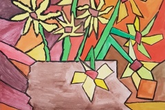 Gogh-Slunečnice-kubistická-parafráze-Mitalová-Kaufnerová-9.r.
